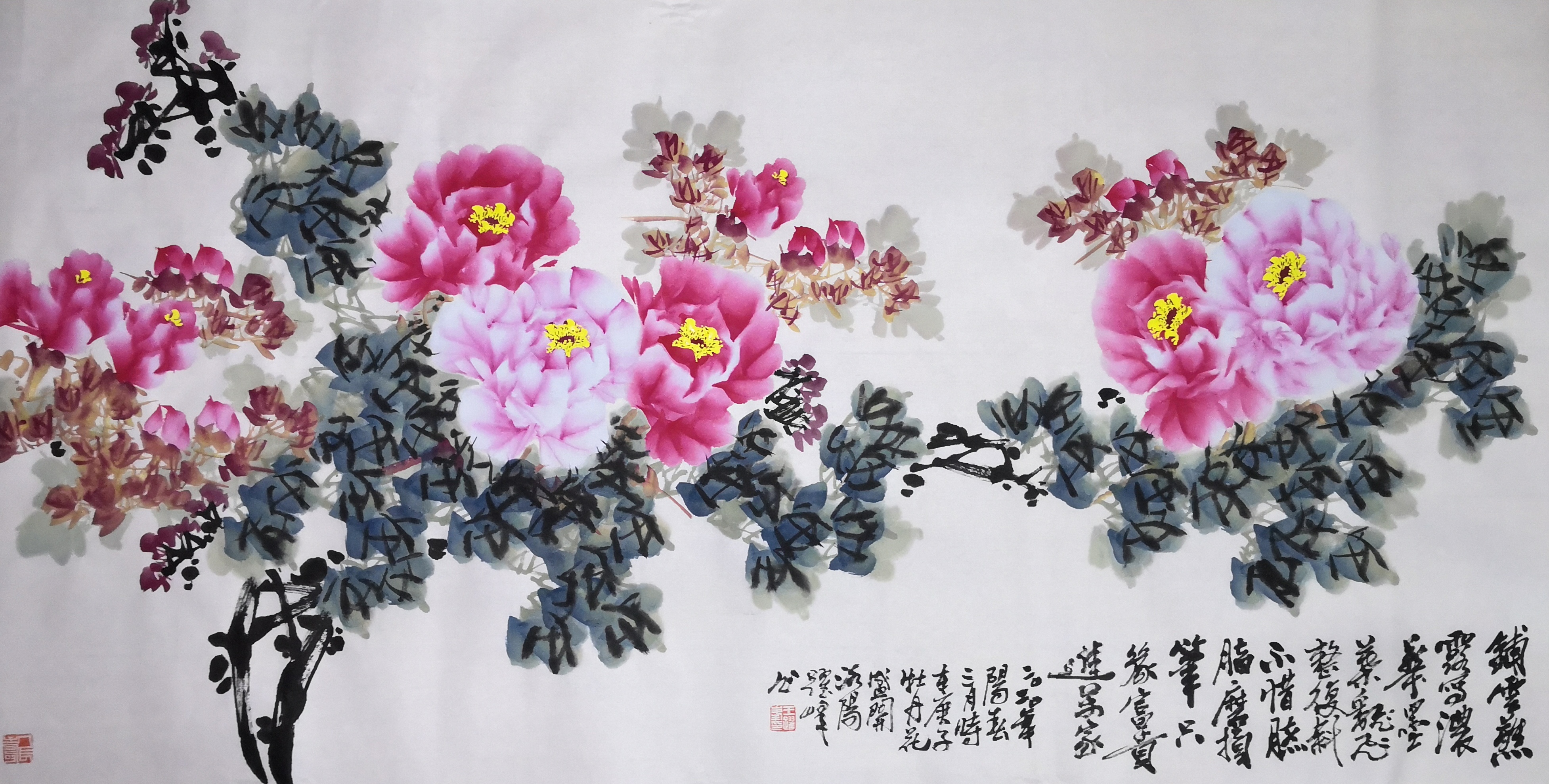 盛世丹青繪天香 王躍峰與他的六尺八尺牡丹畫(huà)卷